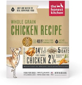 17 Best Dog Foods for Golden Retrievers & Puppies. The Honest Kitchen Human Grade Dehydrated Organic Whole Grain Chicken.